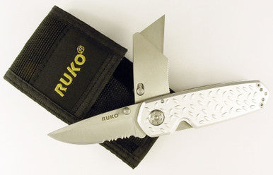 420A, 2-1/2" Folding Blade Work Knife, Silver Aluminum Handle