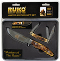 420A Fixed Blade & Folder Set, Masters of The Plains, Gift Tin - Clamshell