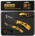 420A Fixed Blade & Folder Set, Battle Of The Brave, Gift Tin - Clamshell