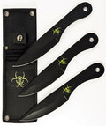3-Piece Single-Edge Drop Point Throwing Knife Set with Sheath