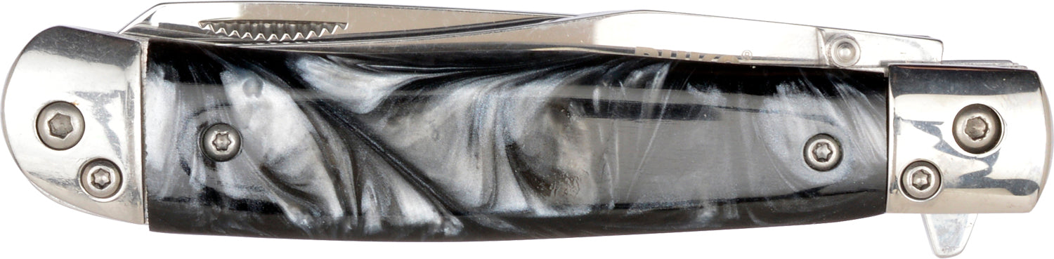 420A, Folding Trapper Assisted Open Knife, Black Pearl Acrylic Handle