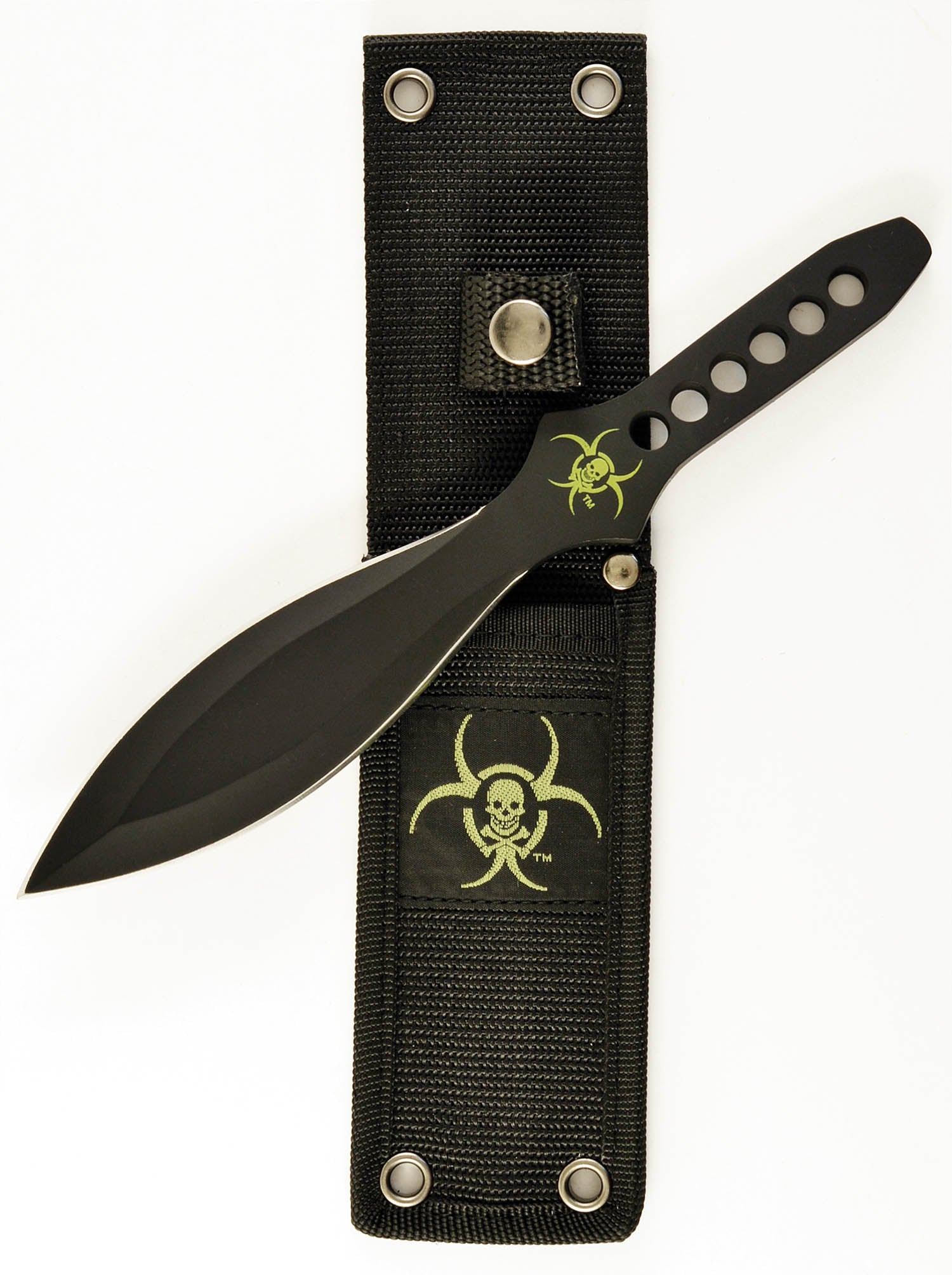 Professional Throwing Knife with Carbon Steel Spear Point Blade and Sheath