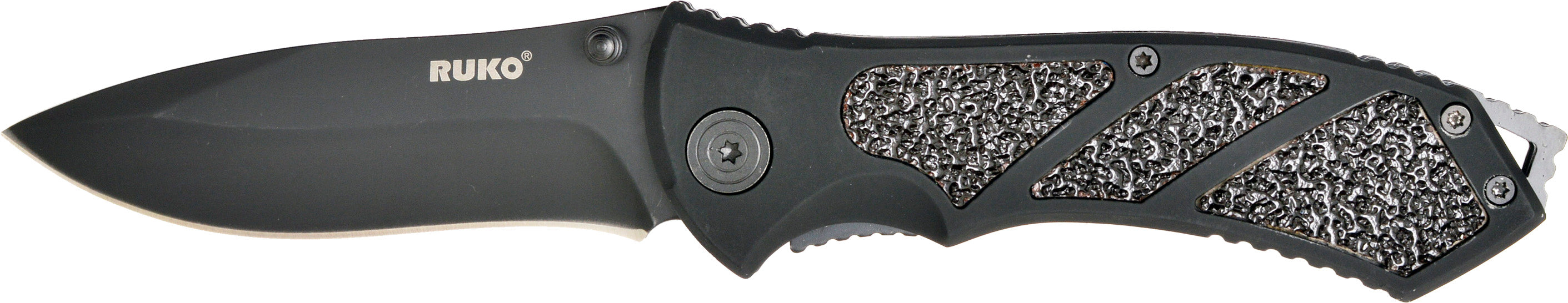 RUKO RUK0061BK, 440A, 3-1/4" Folding Blade Knife, Black Handle
