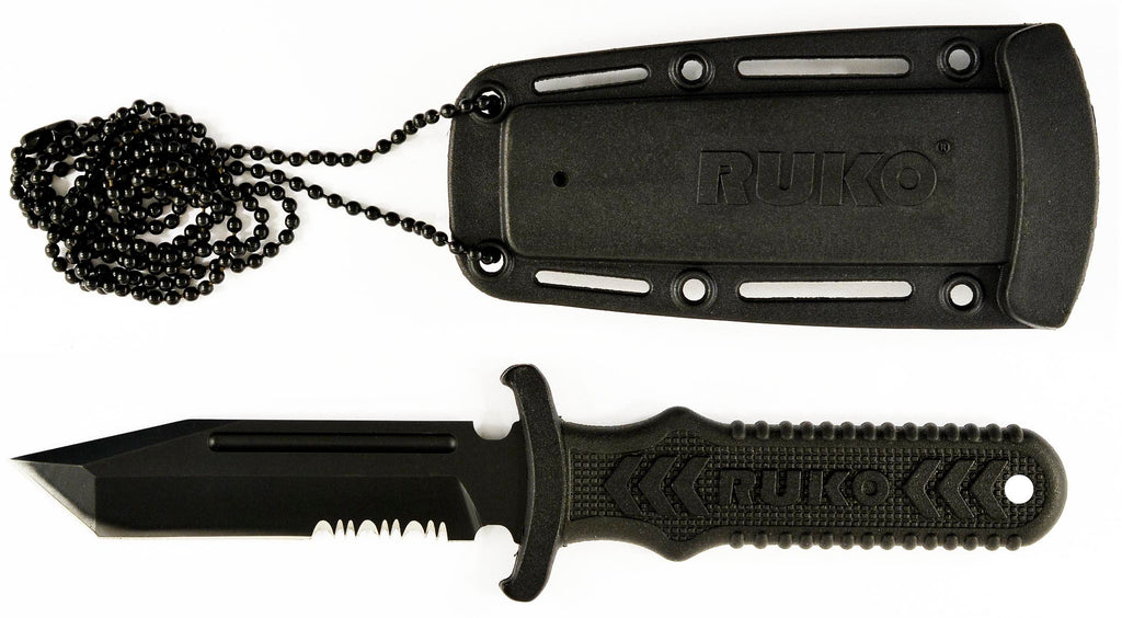 RUKO RUK0098, 440A TiN, 3" Fixed Blade Neck/Boot knife, Glass Reinforced Nylon Handle
