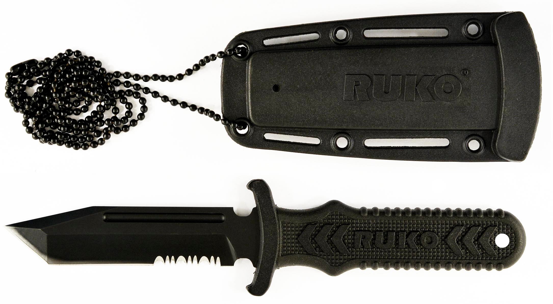 RUKO RUK0098, 440A TiN, 3" Fixed Blade Neck/Boot knife, Glass Reinforced Nylon Handle