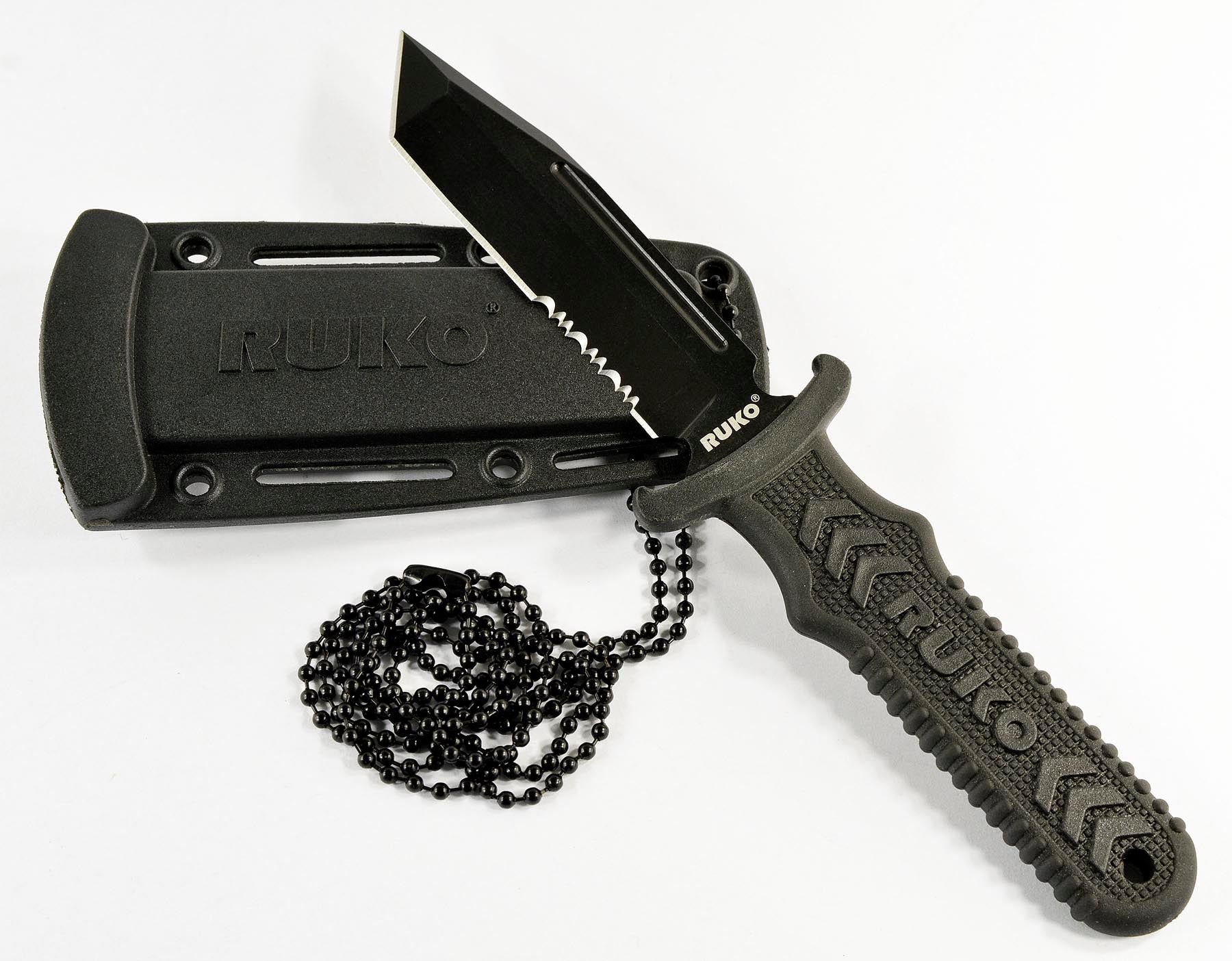 RUKO RUK0098, 440A TiN, 3" Fixed Blade Neck/Boot knife, Glass Reinforced Nylon Handle