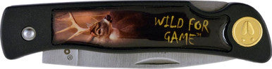 420A, 2-1/2" Folding Blade Knife, Whitetail Deer Image on Nylon Handle