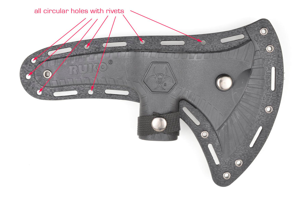 Cast 2CR13 Oxide Finish, 7-1/2" Tactical Axe, GFR Nylon Handle w/550D Nylon Paracord