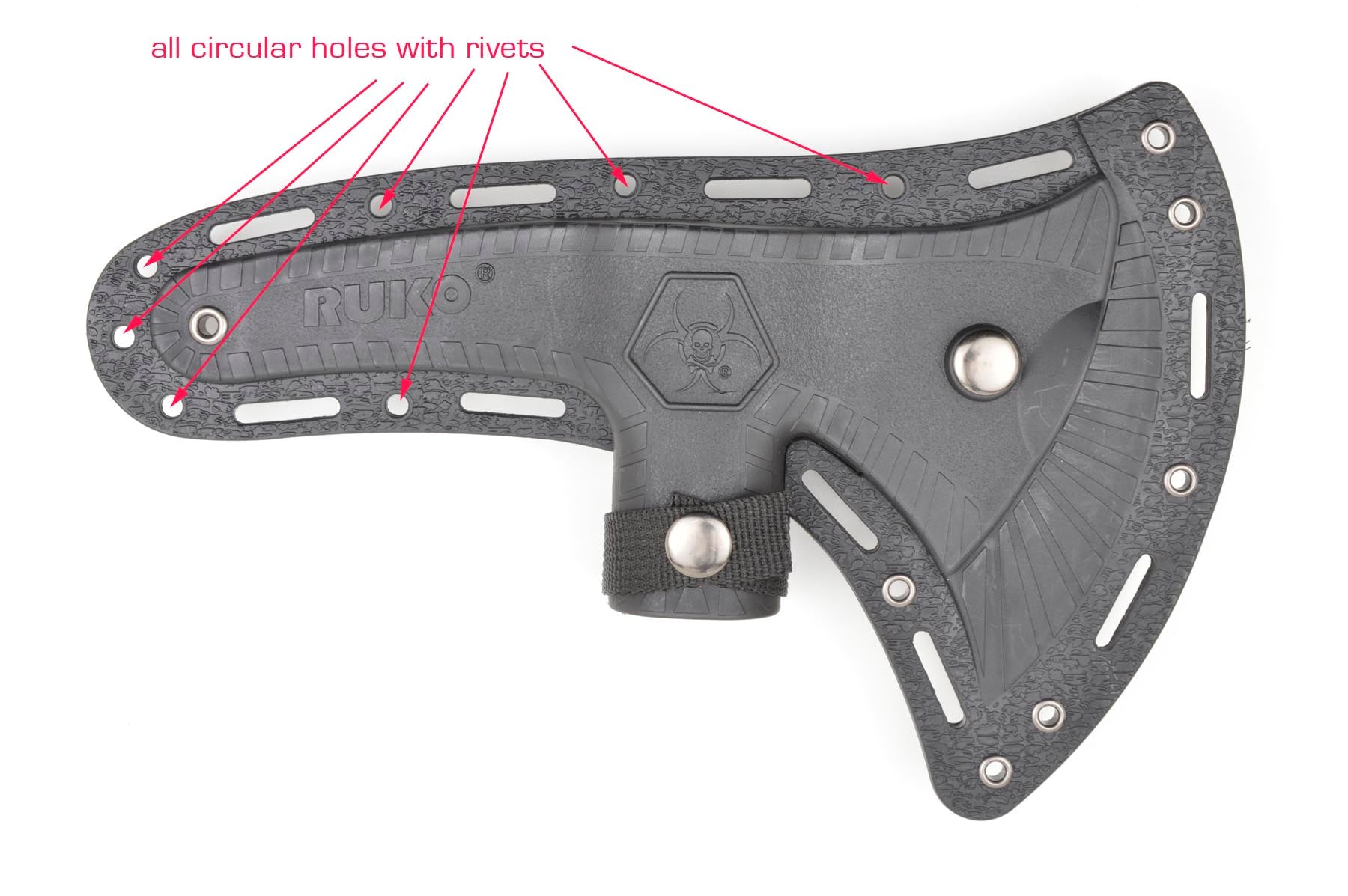 Cast 2CR13 Oxide Finish, 7-1/2" Tactical Axe, GFR Nylon Handle w/550D Nylon Paracord