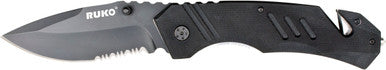 440A, 4" Folding Blade Asssited Open Knife, Oversized Black G10 Handle