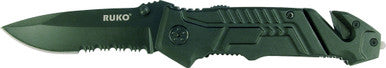440A, 3-1/4" Folding Blade Assisted Open Knife, Rubberized Black Handle