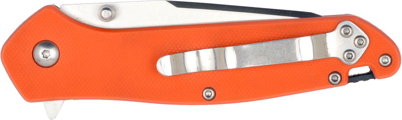 420A, 3.25" Folding Blade Tactical Knife, Orange GFR Nylon/Stainless Steel Handle